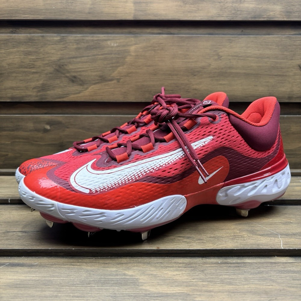 New Nike Alpha Huarache Elite 4 Low Red Baseball Cleats DJ6521-616 Men's Size 15